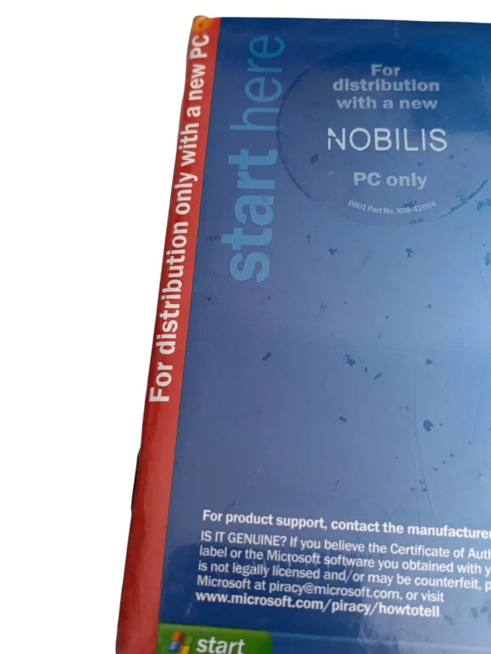Microsoft Windows XP Professional Version 2002 System CD Nobilis Distribution On